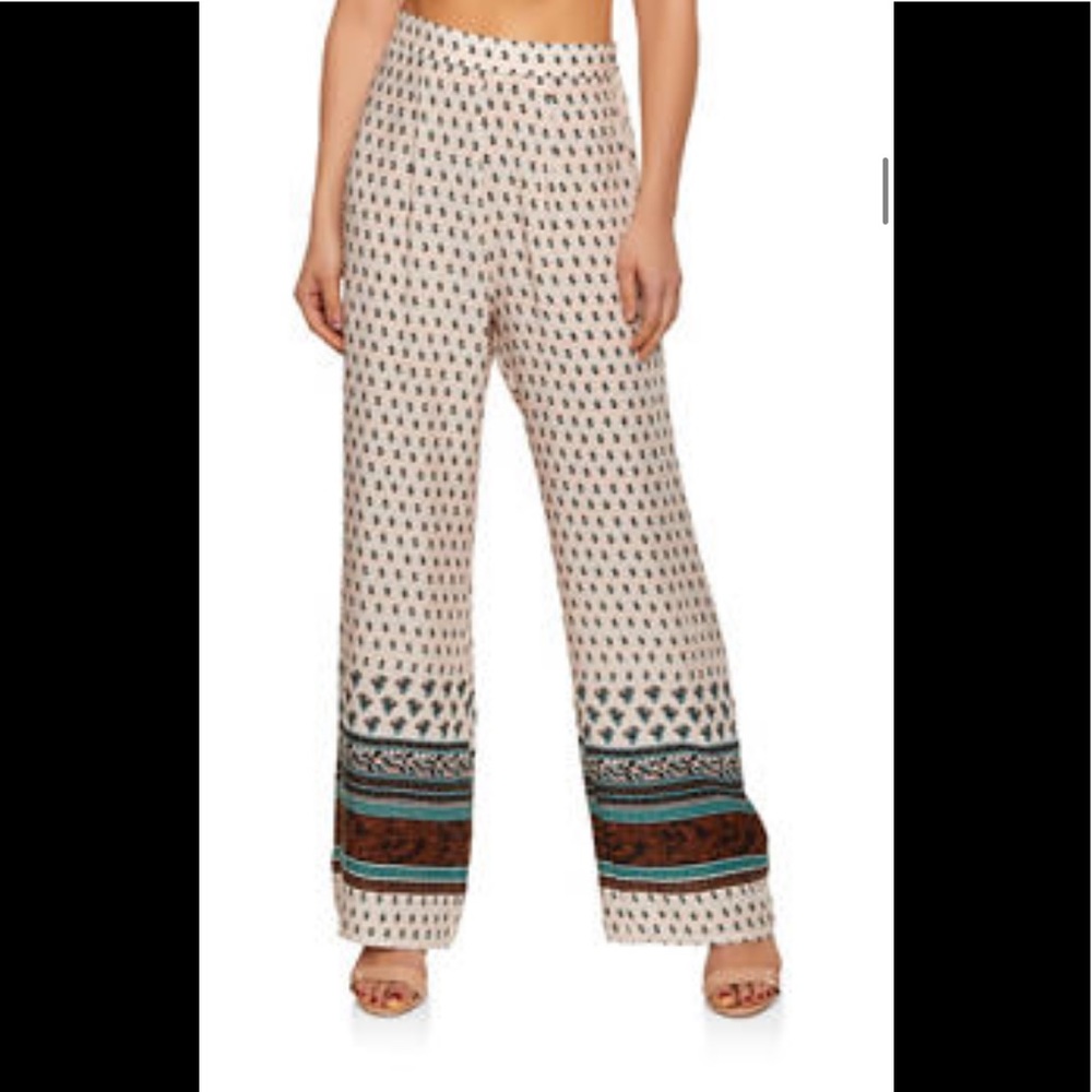 Iris Flower Print Palazzo Pants New with Tags